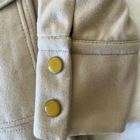 Kenneth Cole long jacket button up with belt - size 4. Will fall about mid thigh - Picture 8 of 16